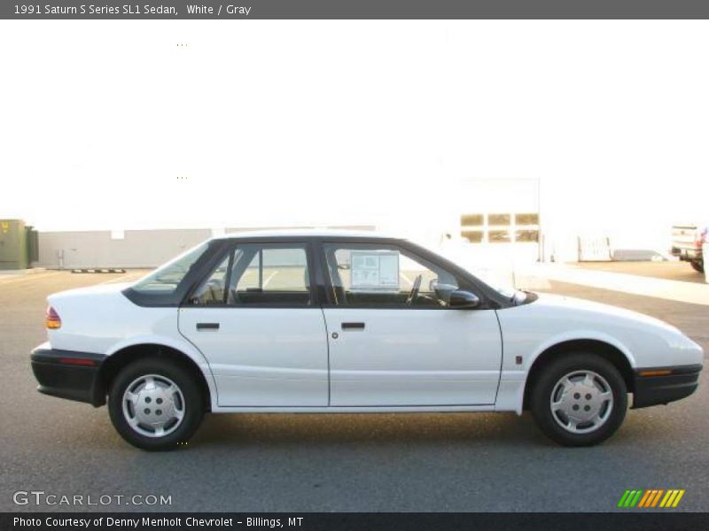White / Gray 1991 Saturn S Series SL1 Sedan