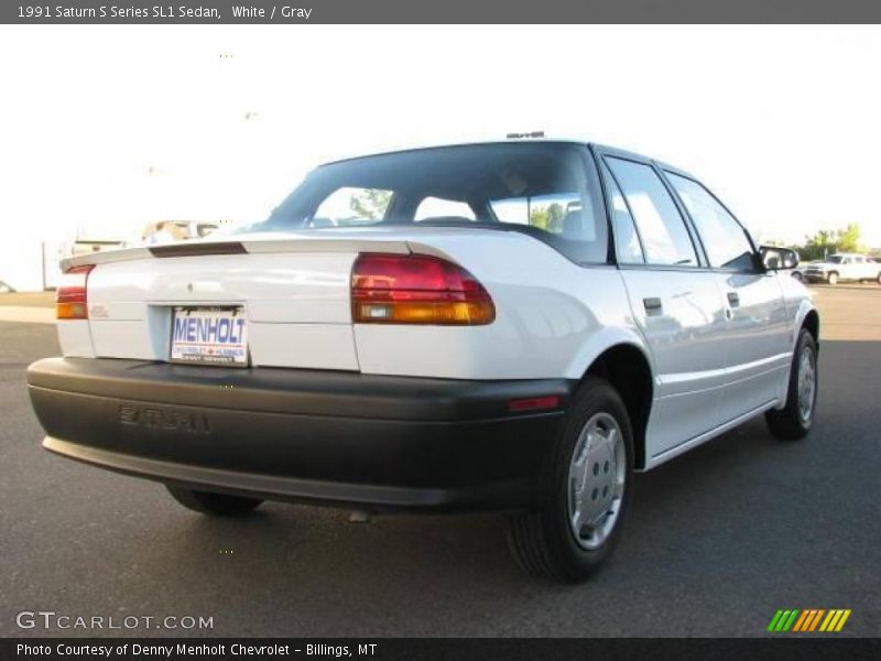 White / Gray 1991 Saturn S Series SL1 Sedan