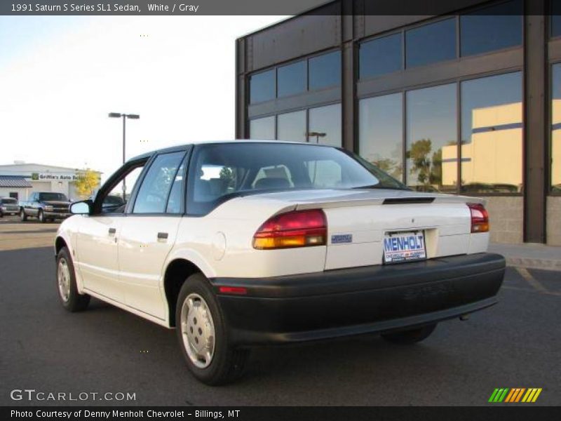 White / Gray 1991 Saturn S Series SL1 Sedan