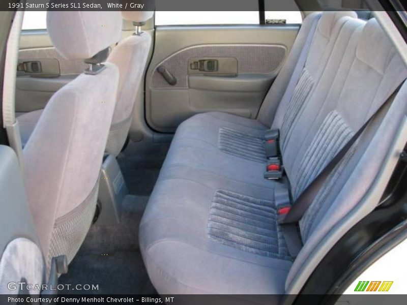 White / Gray 1991 Saturn S Series SL1 Sedan