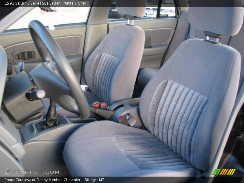 White / Gray 1991 Saturn S Series SL1 Sedan