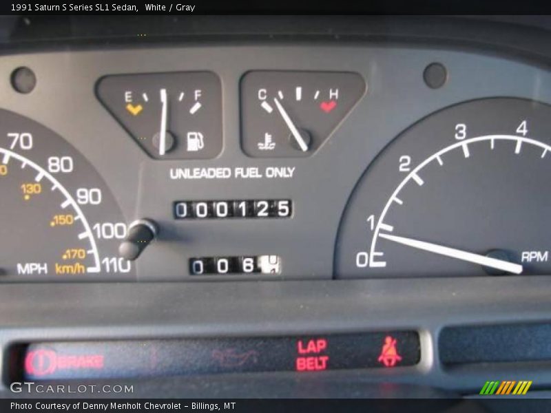 White / Gray 1991 Saturn S Series SL1 Sedan