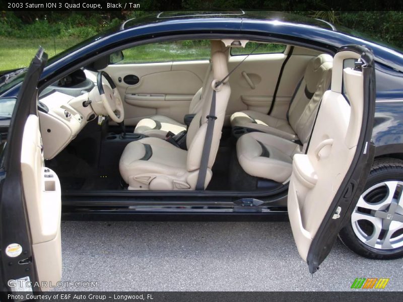 Black / Tan 2003 Saturn ION 3 Quad Coupe