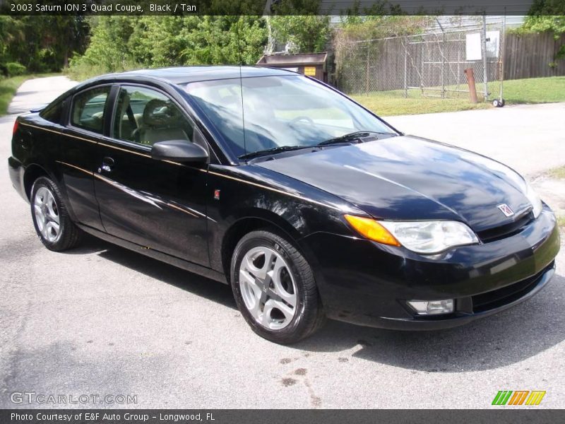 Black / Tan 2003 Saturn ION 3 Quad Coupe