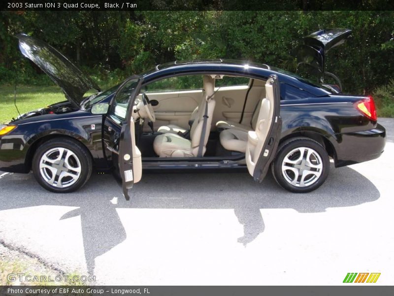 Black / Tan 2003 Saturn ION 3 Quad Coupe