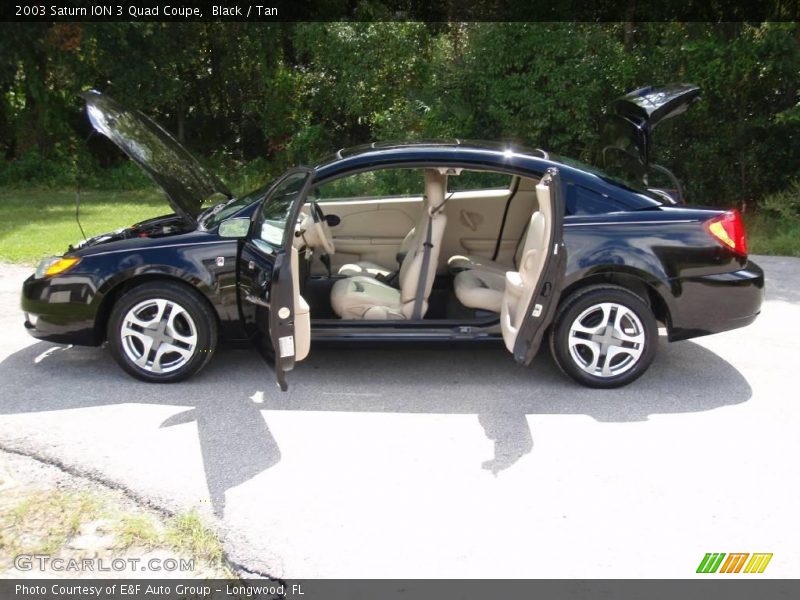 Black / Tan 2003 Saturn ION 3 Quad Coupe