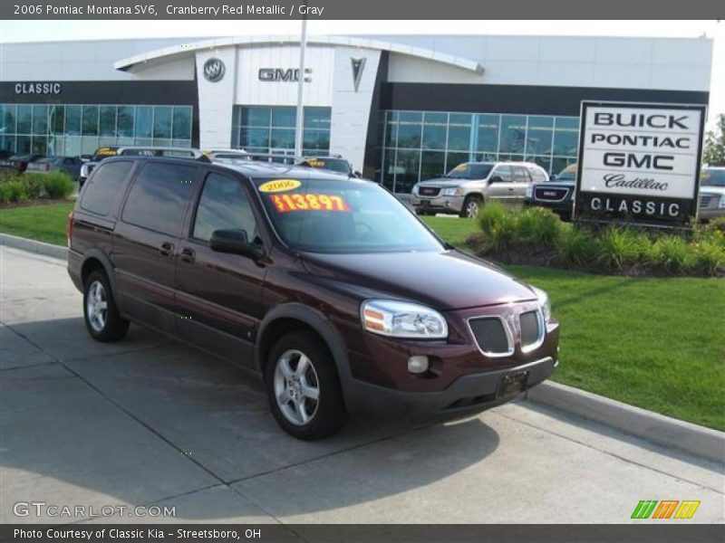 Cranberry Red Metallic / Gray 2006 Pontiac Montana SV6