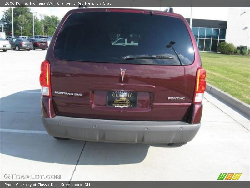 Cranberry Red Metallic / Gray 2006 Pontiac Montana SV6