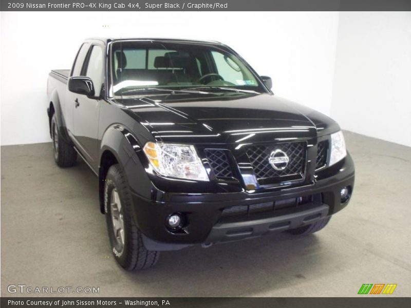 Super Black / Graphite/Red 2009 Nissan Frontier PRO-4X King Cab 4x4