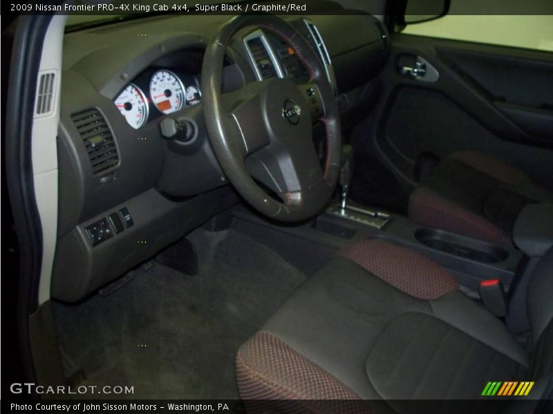 Super Black / Graphite/Red 2009 Nissan Frontier PRO-4X King Cab 4x4