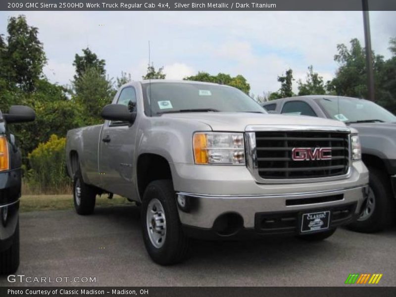 Silver Birch Metallic / Dark Titanium 2009 GMC Sierra 2500HD Work Truck Regular Cab 4x4