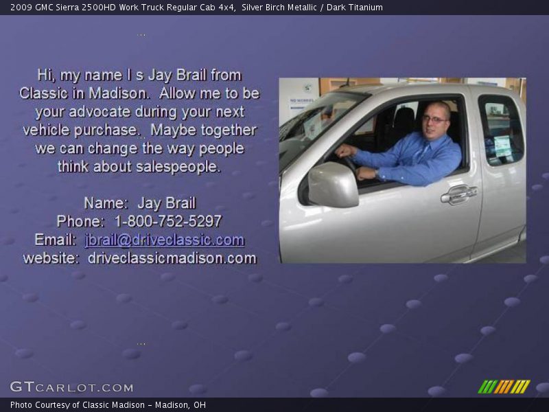 Silver Birch Metallic / Dark Titanium 2009 GMC Sierra 2500HD Work Truck Regular Cab 4x4