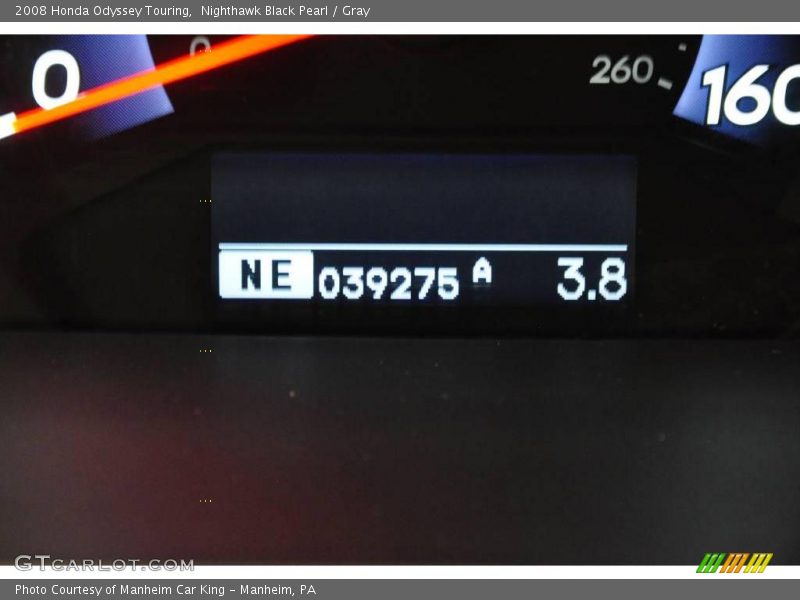 Nighthawk Black Pearl / Gray 2008 Honda Odyssey Touring
