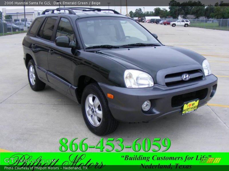 Dark Emerald Green / Beige 2006 Hyundai Santa Fe GLS