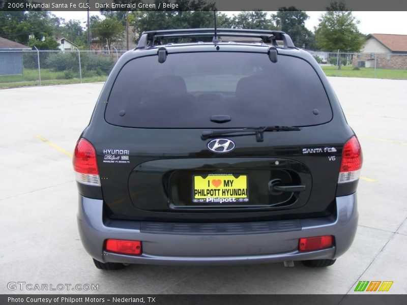 Dark Emerald Green / Beige 2006 Hyundai Santa Fe GLS