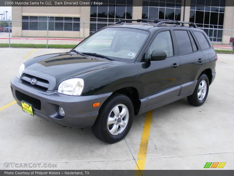 Dark Emerald Green / Beige 2006 Hyundai Santa Fe GLS