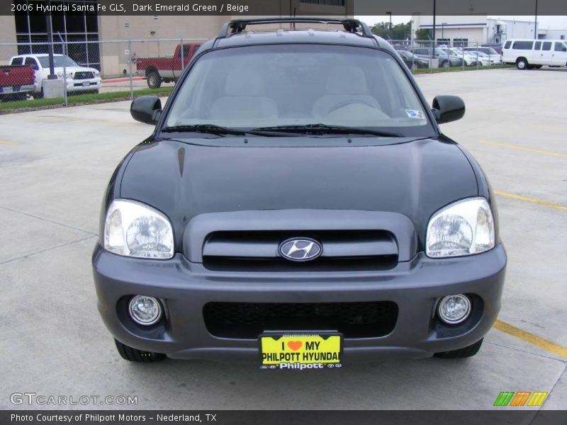 Dark Emerald Green / Beige 2006 Hyundai Santa Fe GLS