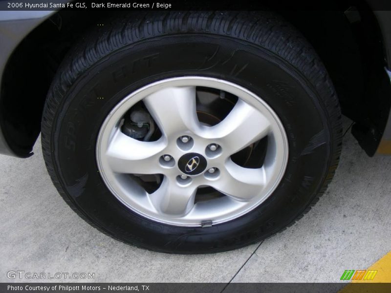 Dark Emerald Green / Beige 2006 Hyundai Santa Fe GLS