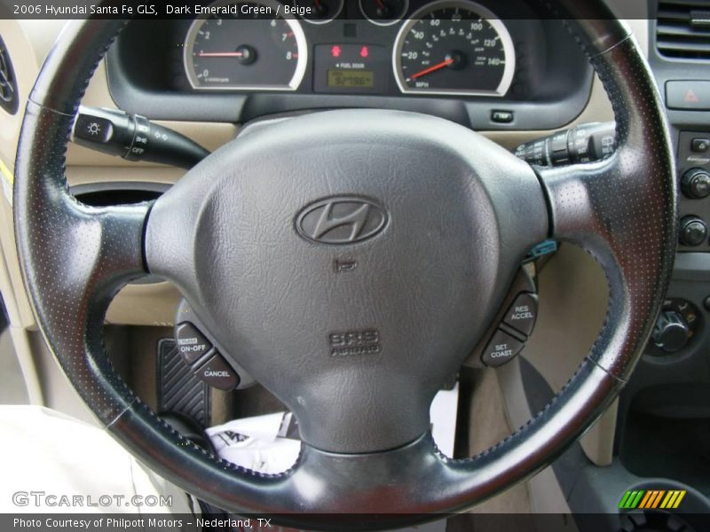 Dark Emerald Green / Beige 2006 Hyundai Santa Fe GLS
