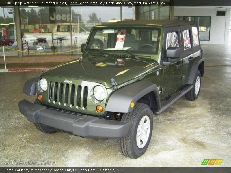 Jeep Green Metallic / Dark Slate Gray/Medium Slate Gray 2009 Jeep Wrangler Unlimited X 4x4