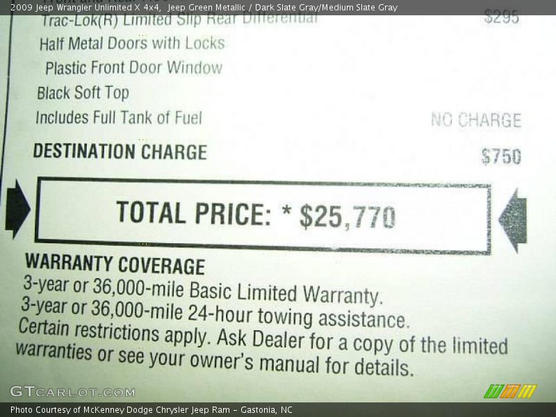 Jeep Green Metallic / Dark Slate Gray/Medium Slate Gray 2009 Jeep Wrangler Unlimited X 4x4