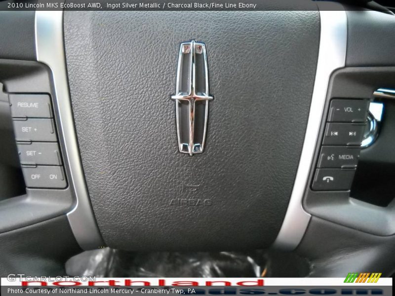Ingot Silver Metallic / Charcoal Black/Fine Line Ebony 2010 Lincoln MKS EcoBoost AWD