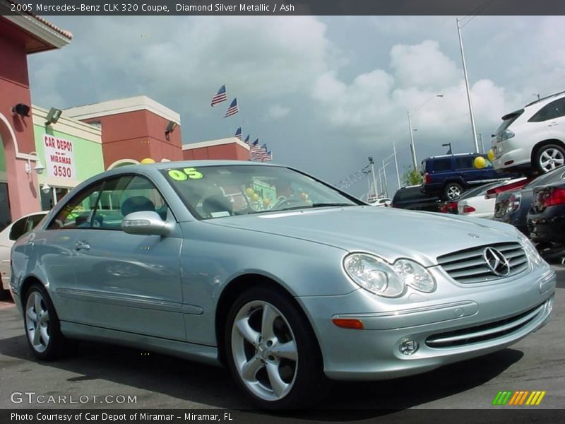 Diamond Silver Metallic / Ash 2005 Mercedes-Benz CLK 320 Coupe