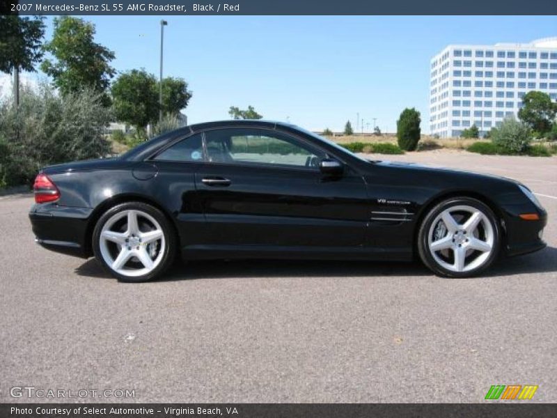 Black / Red 2007 Mercedes-Benz SL 55 AMG Roadster