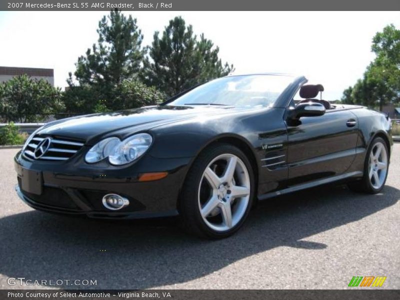 Black / Red 2007 Mercedes-Benz SL 55 AMG Roadster