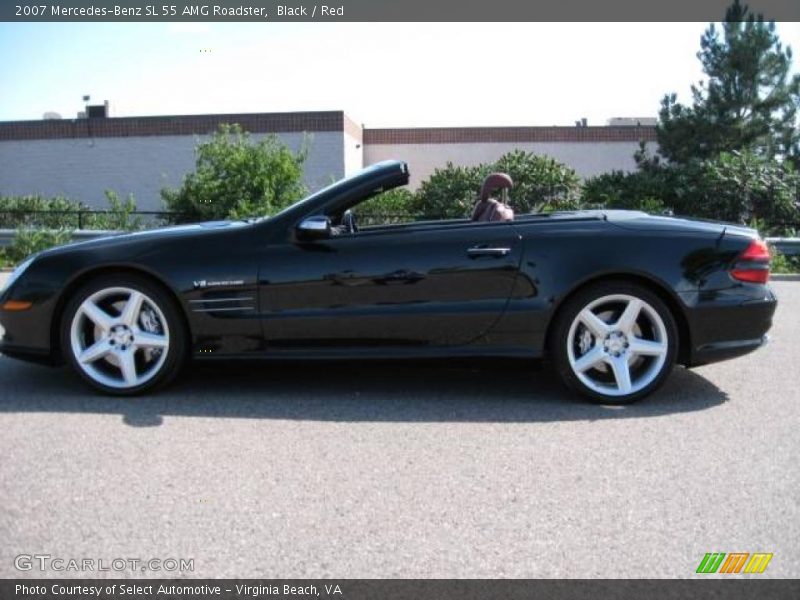 Black / Red 2007 Mercedes-Benz SL 55 AMG Roadster