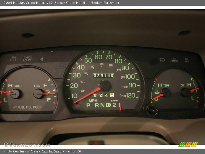 Spruce Green Metallic / Medium Parchment 2004 Mercury Grand Marquis LS