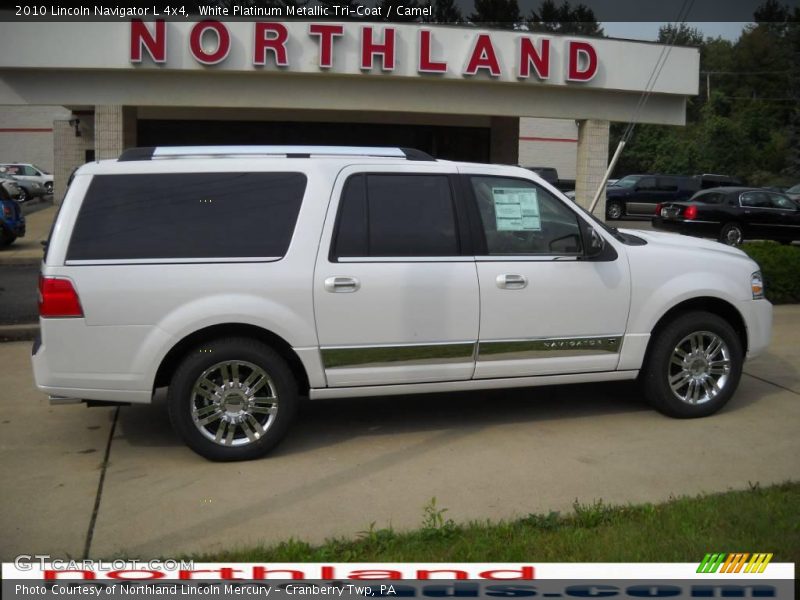 White Platinum Metallic Tri-Coat / Camel 2010 Lincoln Navigator L 4x4