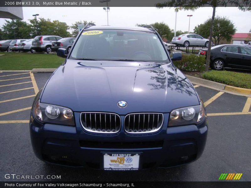 Mystic Blue Metallic / Black 2006 BMW X3 3.0i
