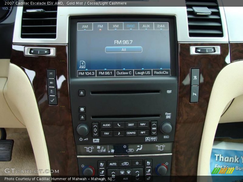 Gold Mist / Cocoa/Light Cashmere 2007 Cadillac Escalade ESV AWD