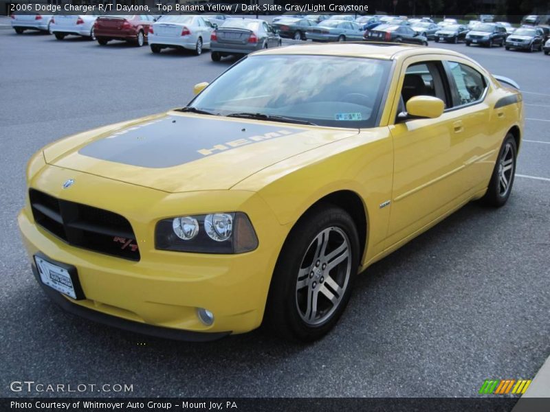 Top Banana Yellow / Dark Slate Gray/Light Graystone 2006 Dodge Charger R/T Daytona