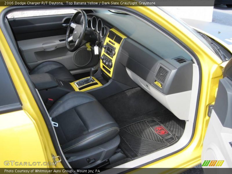 Top Banana Yellow / Dark Slate Gray/Light Graystone 2006 Dodge Charger R/T Daytona