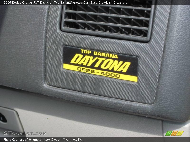 Top Banana Yellow / Dark Slate Gray/Light Graystone 2006 Dodge Charger R/T Daytona