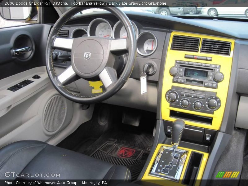 Top Banana Yellow / Dark Slate Gray/Light Graystone 2006 Dodge Charger R/T Daytona