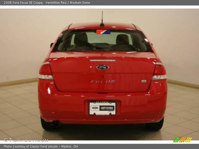 Vermillion Red / Medium Stone 2008 Ford Focus SE Coupe