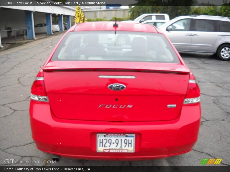 Vermillion Red / Medium Stone 2008 Ford Focus SES Sedan