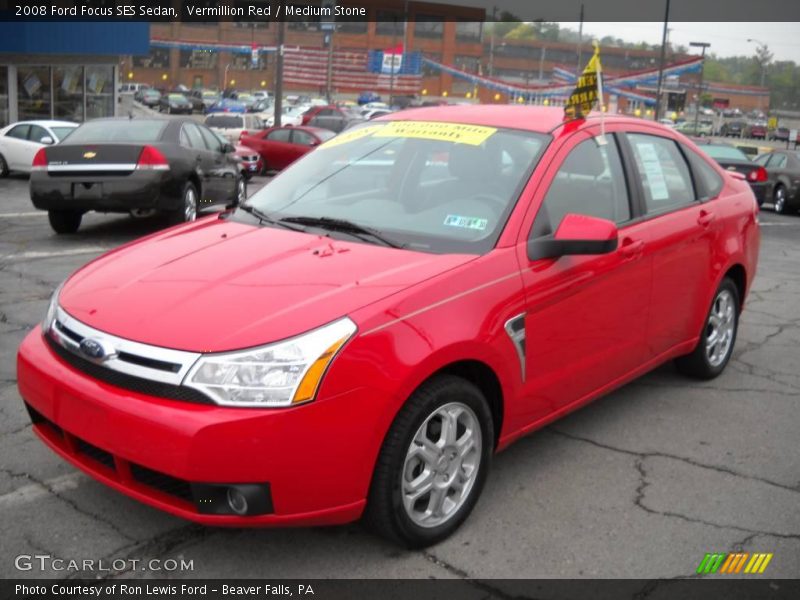 Vermillion Red / Medium Stone 2008 Ford Focus SES Sedan