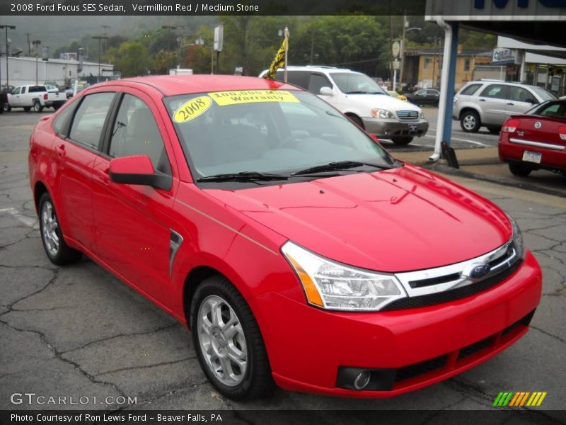 Vermillion Red / Medium Stone 2008 Ford Focus SES Sedan