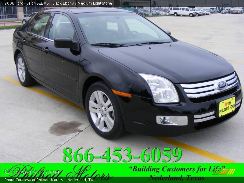 Black Ebony / Medium Light Stone 2008 Ford Fusion SEL V6
