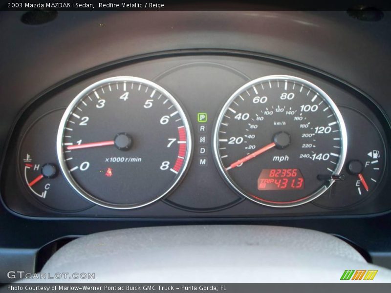 Redfire Metallic / Beige 2003 Mazda MAZDA6 i Sedan