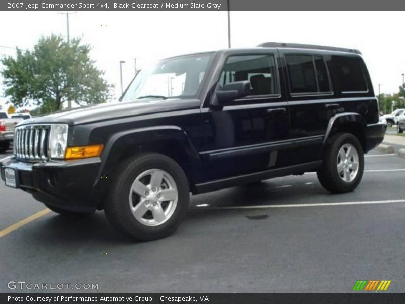 Black Clearcoat / Medium Slate Gray 2007 Jeep Commander Sport 4x4
