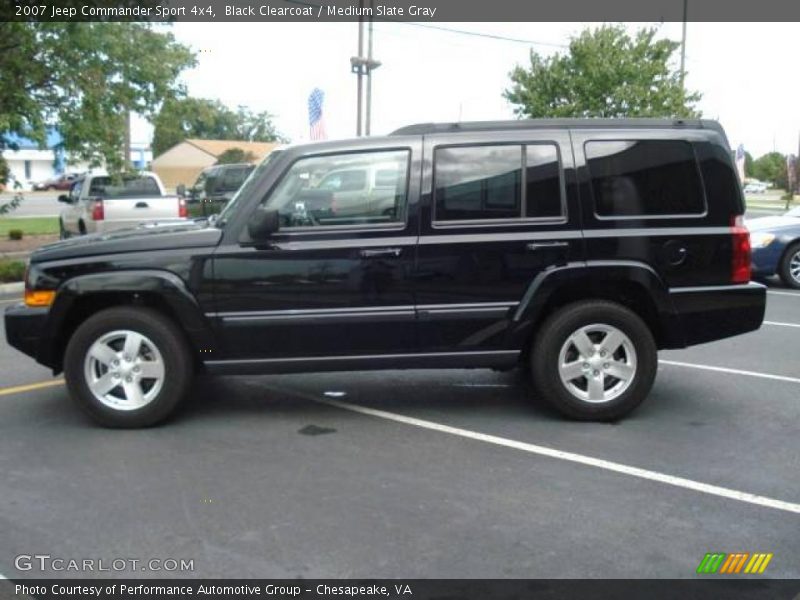 Black Clearcoat / Medium Slate Gray 2007 Jeep Commander Sport 4x4