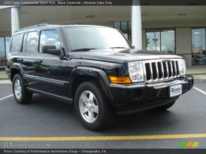 Black Clearcoat / Medium Slate Gray 2007 Jeep Commander Sport 4x4