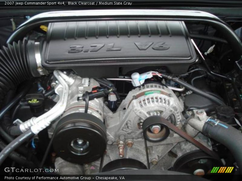 Black Clearcoat / Medium Slate Gray 2007 Jeep Commander Sport 4x4