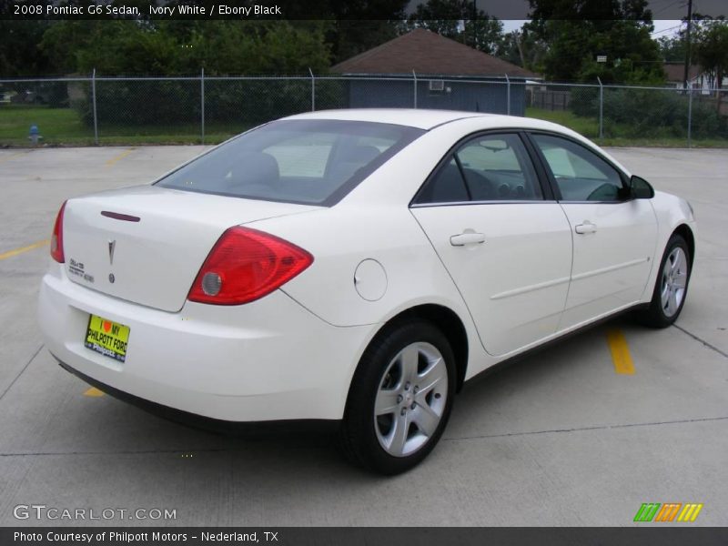 Ivory White / Ebony Black 2008 Pontiac G6 Sedan