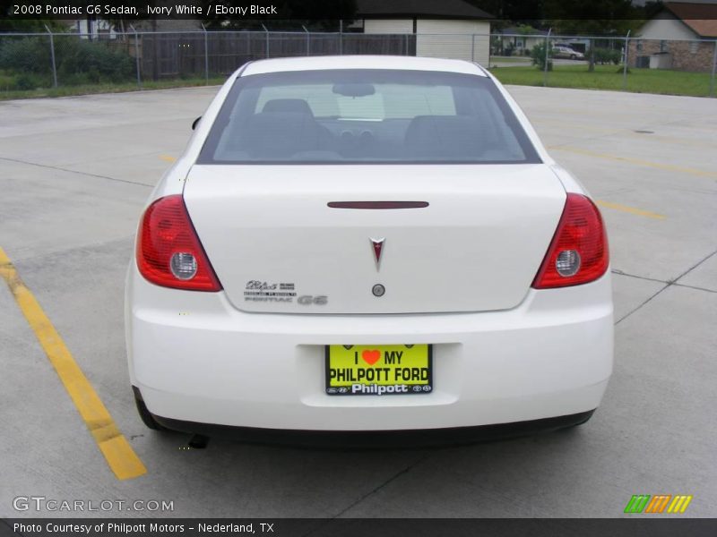 Ivory White / Ebony Black 2008 Pontiac G6 Sedan